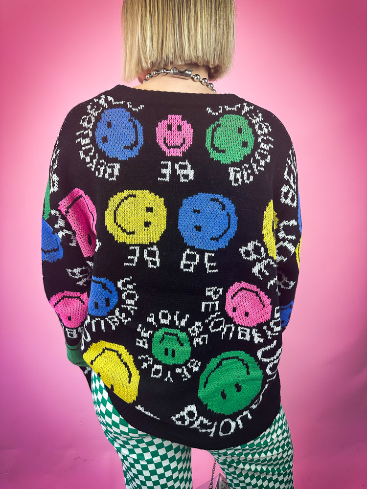 BE YOU SMILEY CREWNECK SWEATER