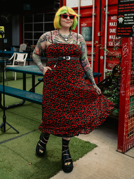 CHERRY COLA CRUSH MIDII DRESS