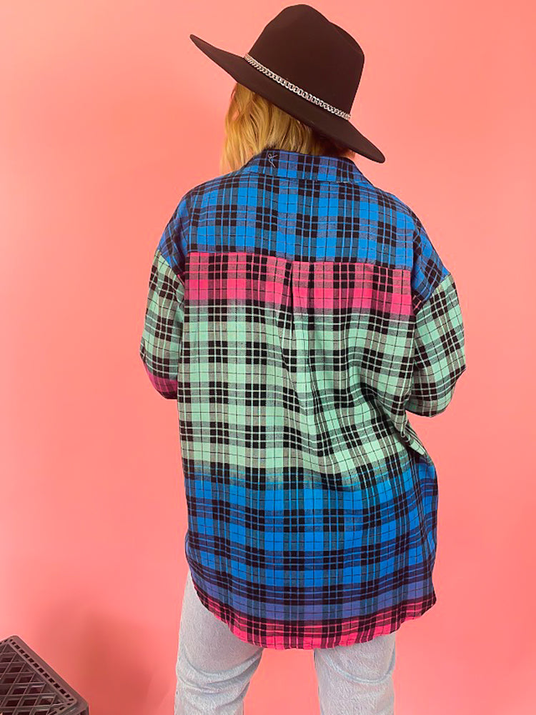 MAKE IT HAPPEN COLORBLOCK FLANNEL