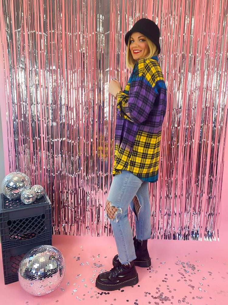 MAKE IT HAPPEN COLORBLOCK FLANNEL