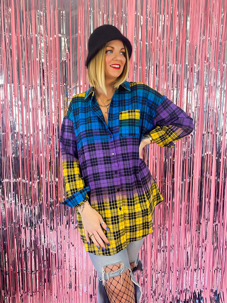 MAKE IT HAPPEN COLORBLOCK FLANNEL