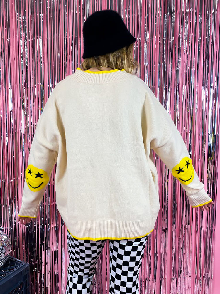 ALL SMILES OVERSIZED KNIT CARDIGAN