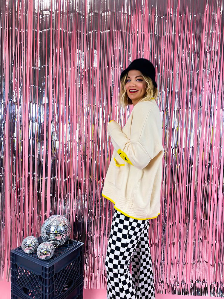 ALL SMILES OVERSIZED KNIT CARDIGAN