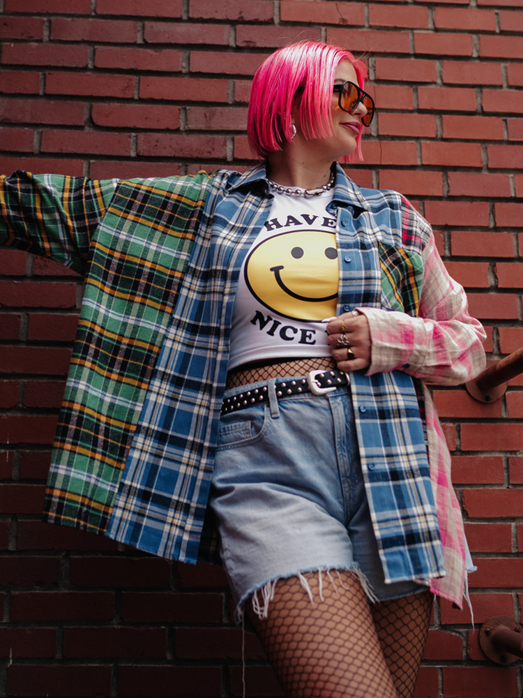 MIXED SIGNALS COLOR BLOCK PLAID