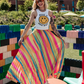 COLOR OUTSIDE THE LINES PLEATED SKIRT