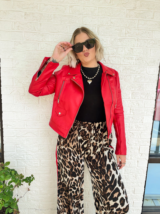 FLAVOR OF THE WEEK MOTO JACKET IN VERY CHERRY