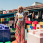 COLOR OUTSIDE THE LINES PLEATED SKIRT