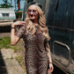 CAME TO SLAY LEOPARD MESH DRESS