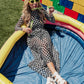 FIERCE FEMALE MESH MAXI DRESS IN CHECKERED PRINT S-3XL