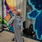 FIERCE FEMALE MESH MAXI DRESS IN CHECKERED PRINT S-3XL