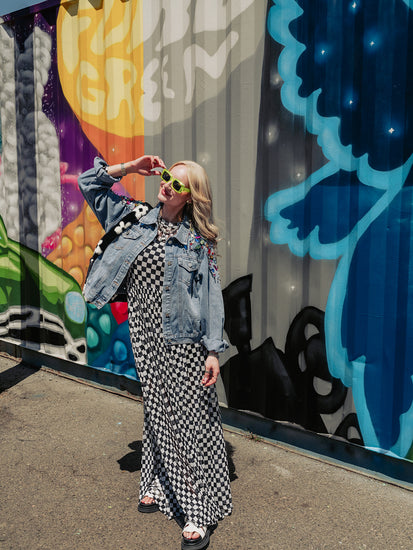 *RESTOCKED* FIERCE FEMALE MESH MAXI DRESS IN CHECKERED PRINT S-3XL Large *RESTOCKED* FIERCE FEMALE MESH MAXI DRESS IN CHECKERED PRINT S-3XL Large