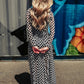 FIERCE FEMALE MESH MAXI DRESS IN CHECKERED PRINT S-3XL
