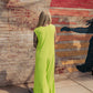 DAY TRIP WIDE LEG JUMPSUIT IN LIME PUNCH