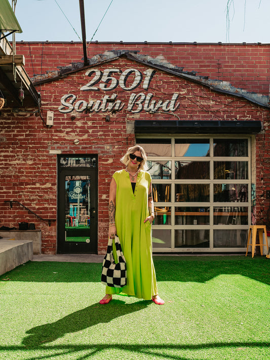 *JUST RESTOCKED!* DAY TRIP WIDE LEG JUMPSUIT IN LIME PUNCH