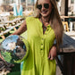 DAY TRIP WIDE LEG JUMPSUIT IN LIME PUNCH
