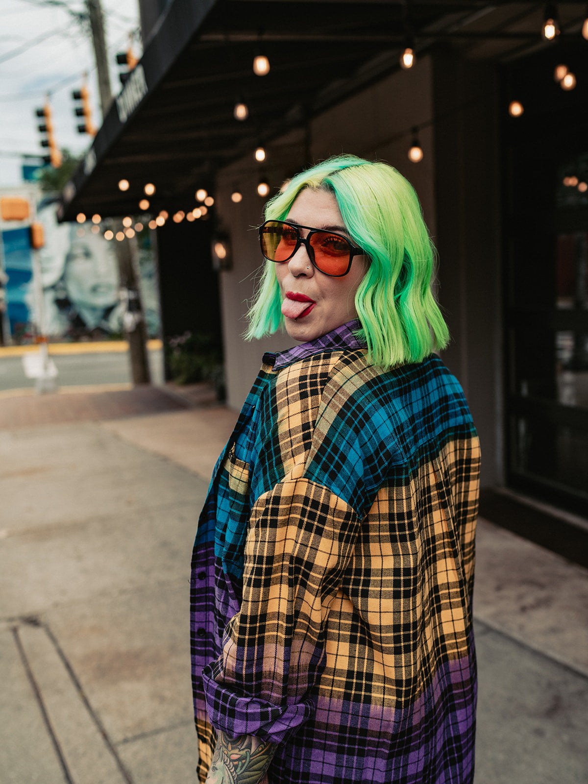 GRUNGE GODDESS COLORBLOCK PLAID