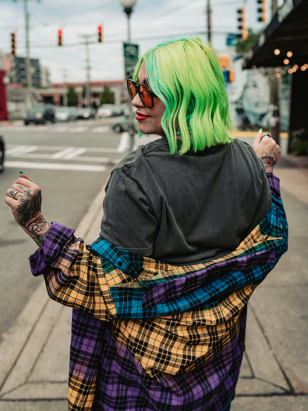 GRUNGE GODDESS COLORBLOCK PLAID