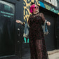FIERCE FEMALE MESH MAXI DRESS IN VERY CHERRY S-XL