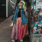 METALLIC MISFIT PLEATED SKIRT S-XL
