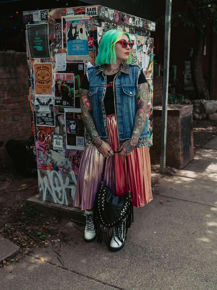 DON'T TAME ME LEOPARD DENIM VEST S-XL