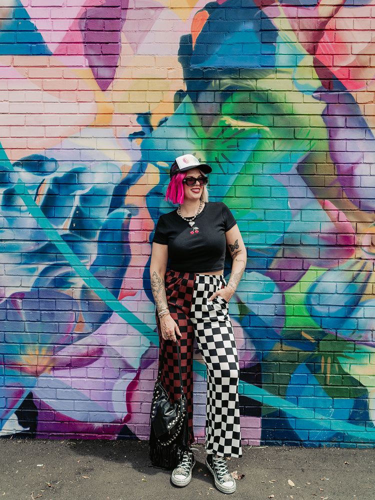SPLIT DECISION CHECKERED PANTS S-3XL