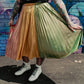 METALLIC MISFIT PLEATED SKIRT S-XL