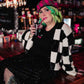 AFTER PARTY ENERGY CHECKERED FAUX FUR COAT