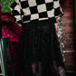 BORN TO SPARKLE MESH MIDI SKIRT