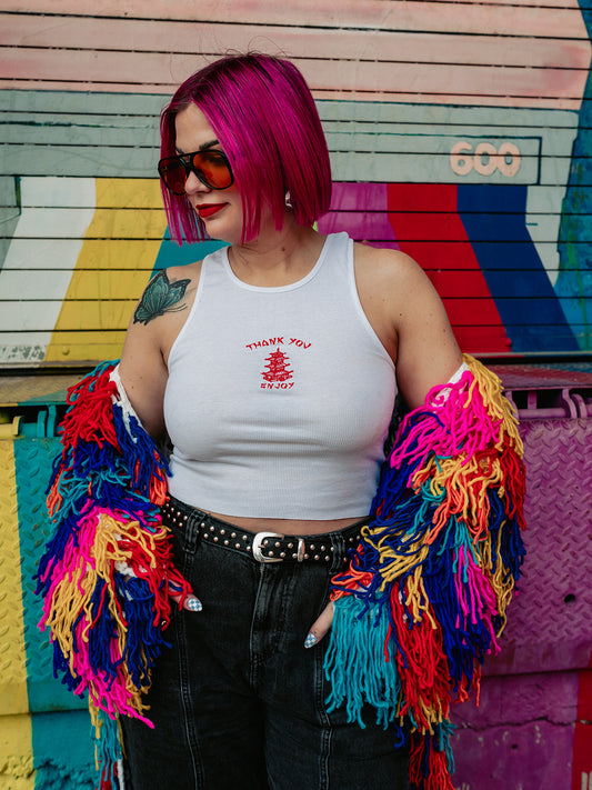 THANK YOU, ENJOY RIBBED TANK