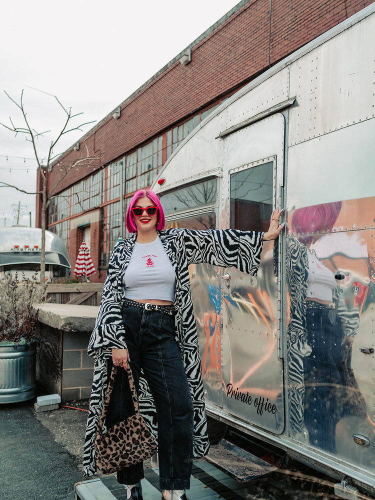 FASHION ICON ZEBRA PRINT DUSTER