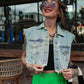 *RESTOCKED* GOOD VIBES ONLY DISTRESSED DENIM VEST