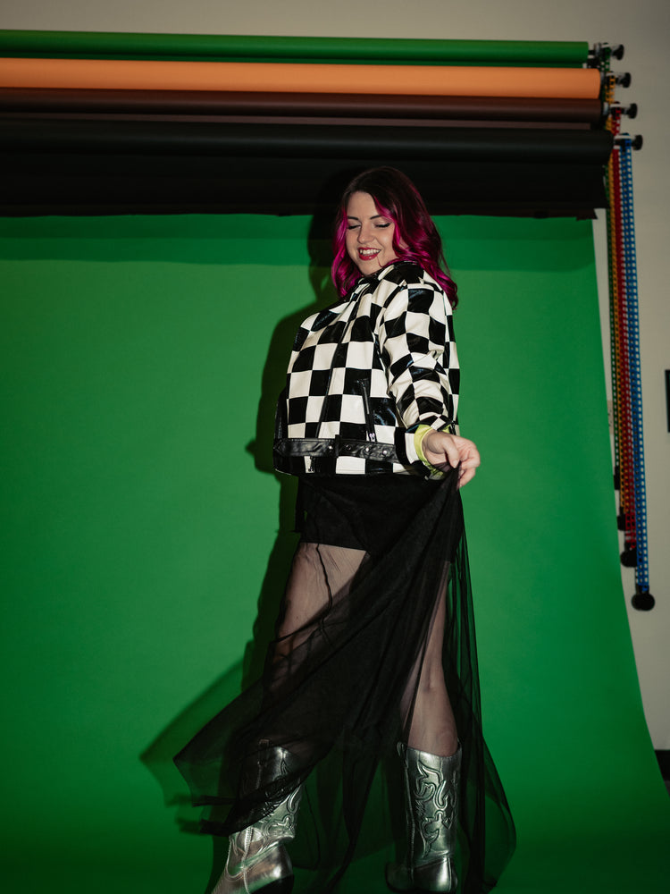 IN MY OWN LANE MESH MAXI SKIRT