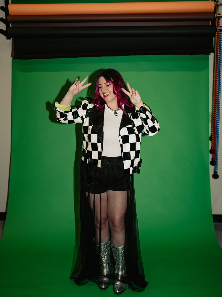 *PREORDER* ALORA EDEN EXCLUSIVE: ELECTRIC MISFIT CHECKERED MOTO JACKET S-3XL