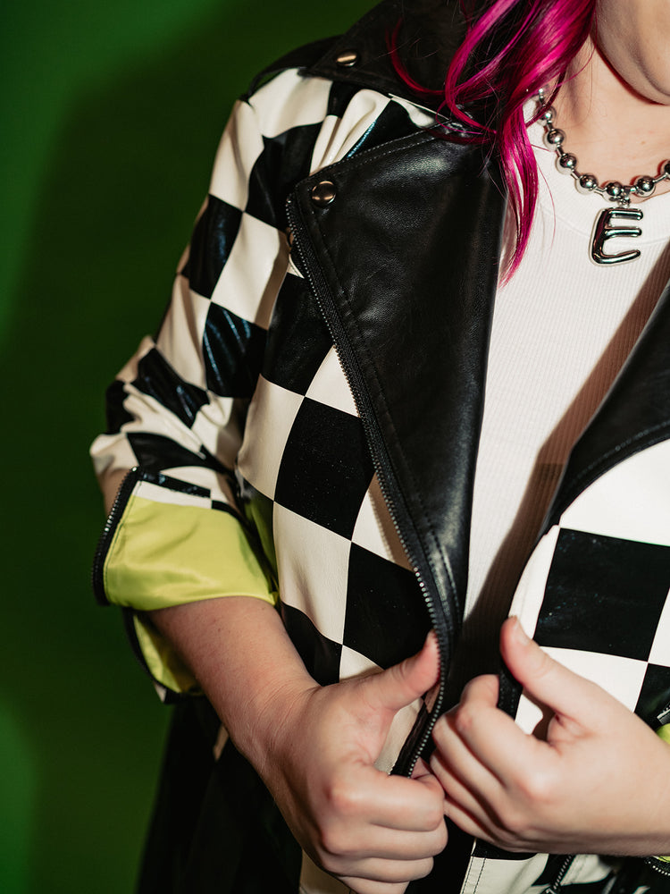 *PREORDER* ALORA EDEN EXCLUSIVE: ELECTRIC MISFIT CHECKERED MOTO JACKET S-3XL