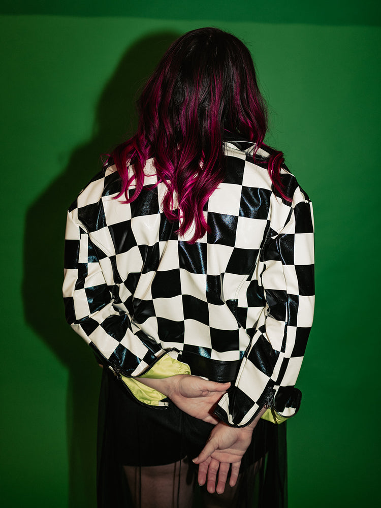 *PREORDER* ALORA EDEN EXCLUSIVE: ELECTRIC MISFIT CHECKERED MOTO JACKET S-3XL