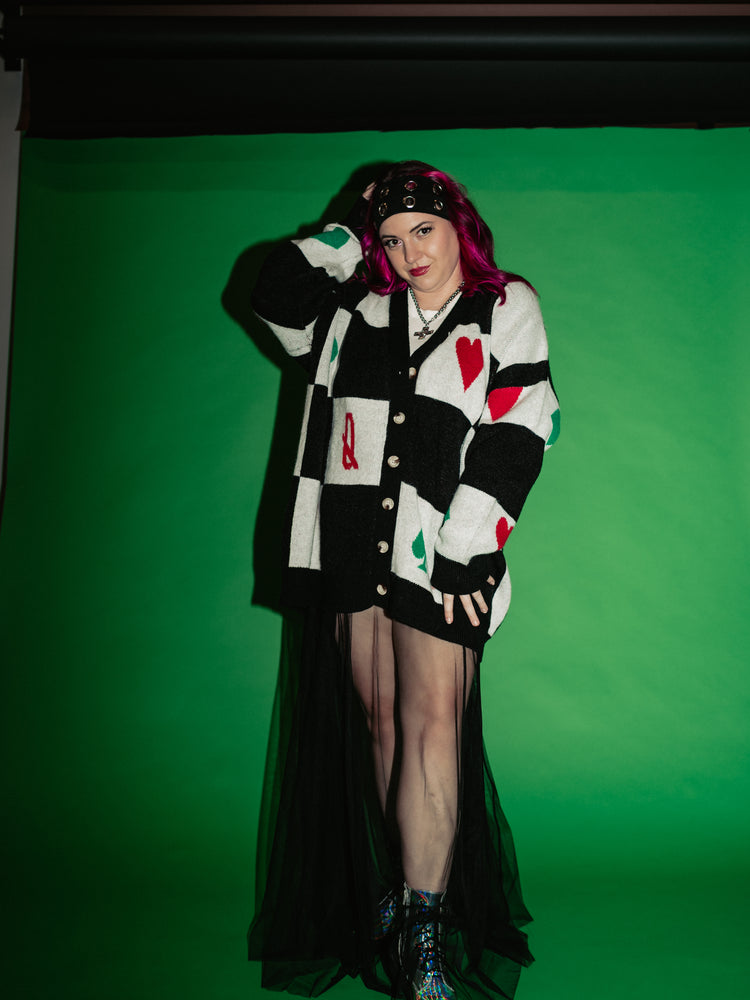 WILD CARD OVERSIZED KNIT CARDIGAN