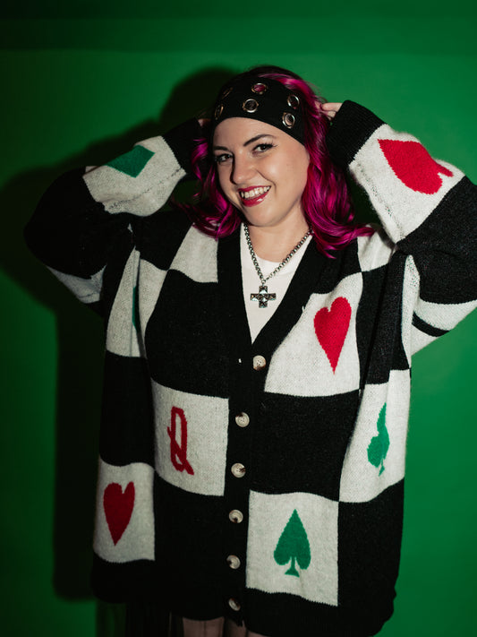WILD CARD OVERSIZED KNIT CARDIGAN