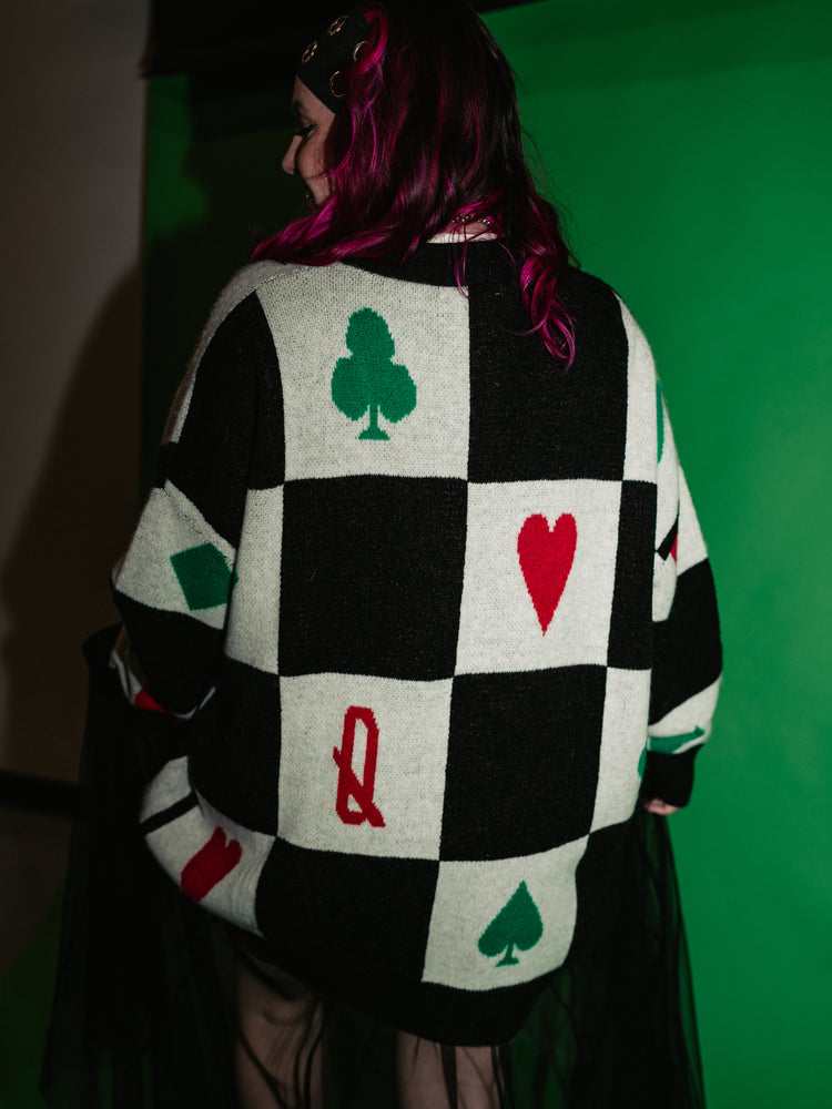 WILD CARD OVERSIZED KNIT CARDIGAN