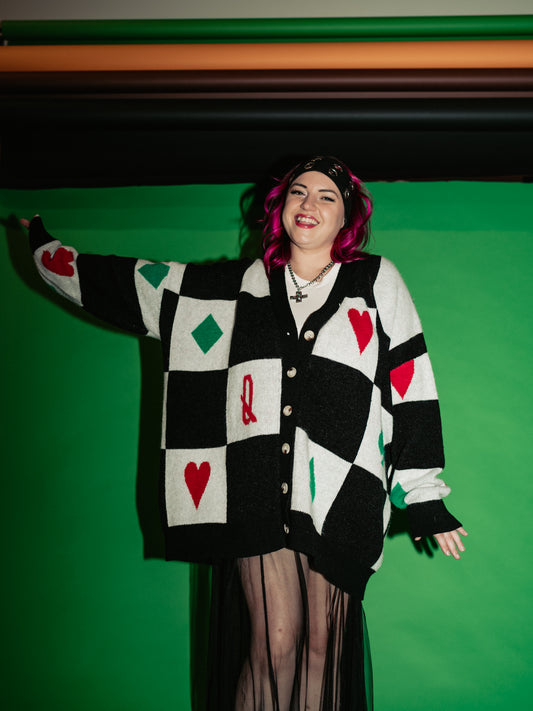 WILD CARD OVERSIZED KNIT CARDIGAN