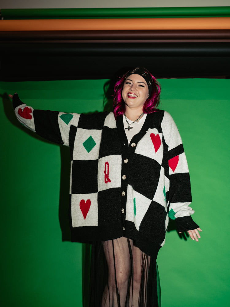 WILD CARD OVERSIZED KNIT CARDIGAN