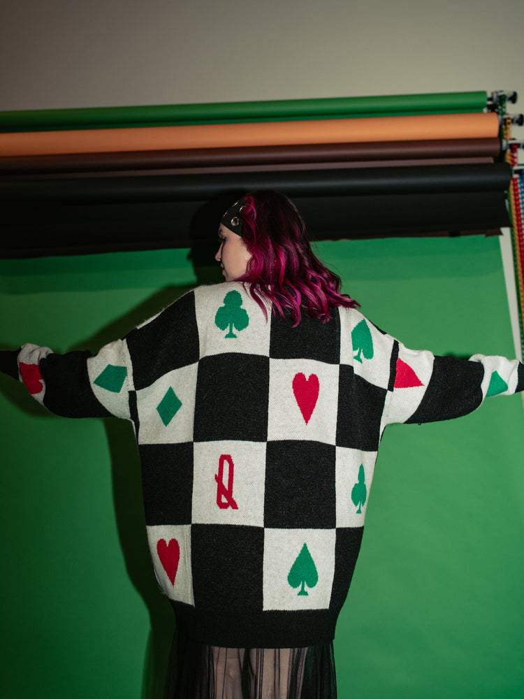 WILD CARD OVERSIZED KNIT CARDIGAN