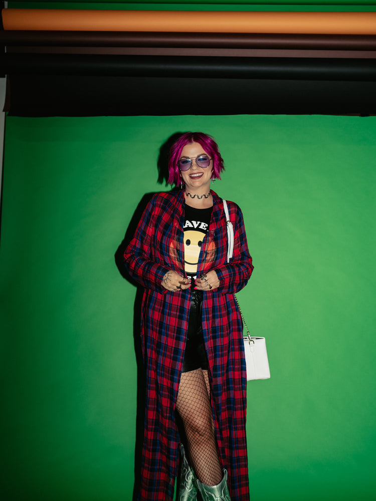 MISFIT BEHAVIOR PLAID DUSTER