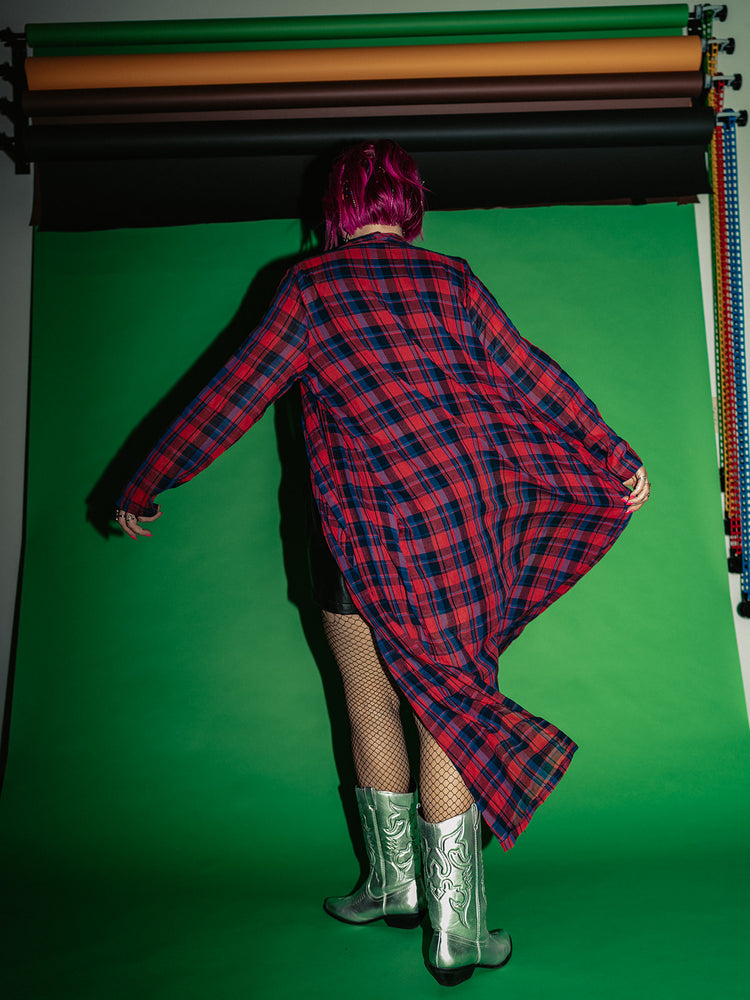 MISFIT BEHAVIOR PLAID DUSTER