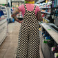 SKATER GIRL WIDE LEG CHECKERED OVERALLS