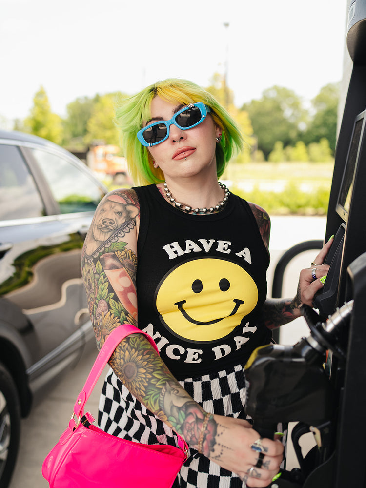 *PREORDER* ALORA EDEN EXCLUSIVE: HAVE A NICE DAY TANK IN BLACK S-3XL