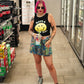TEENAGE DIRTBAG SPLATTER PAINT DENIM SKORT