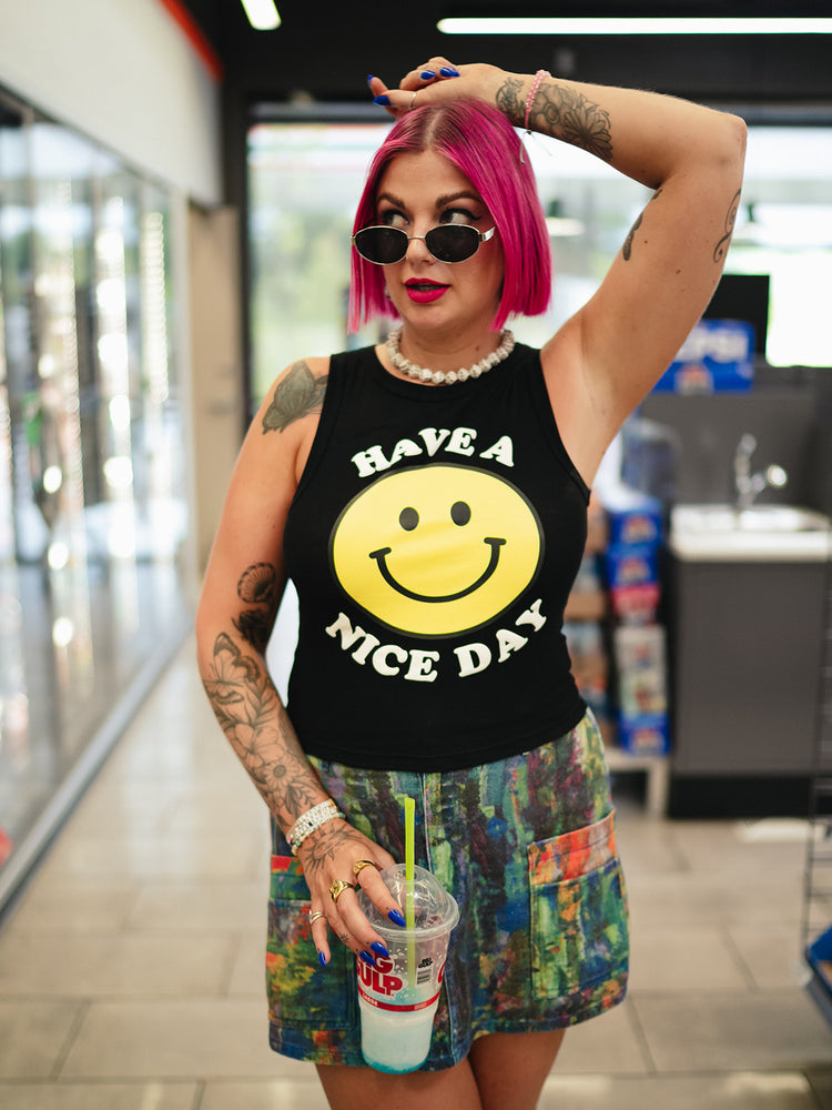 *PREORDER* ALORA EDEN EXCLUSIVE: HAVE A NICE DAY TANK IN BLACK S-3XL