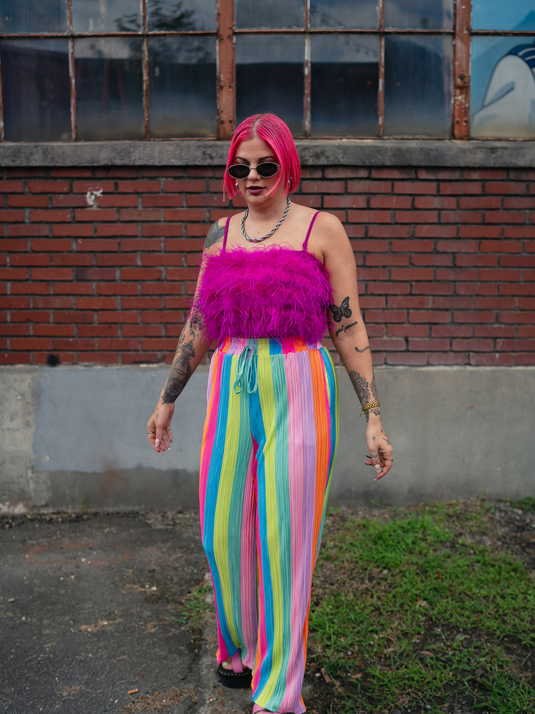 ELECTRIC ENERGY FEATHER TRIM TOP
