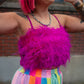 ELECTRIC ENERGY FEATHER TRIM TOP