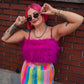 ELECTRIC ENERGY FEATHER TRIM TOP